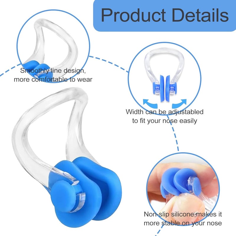 KYLELOVE Swimming Nose Clip,Silicone Waterproof Pool Nose Plugs for Swimming and Diving Multi Color Swim Nose Clip for Kids(Age 7+) Adults with Storage Box 10 Packs - Image 2